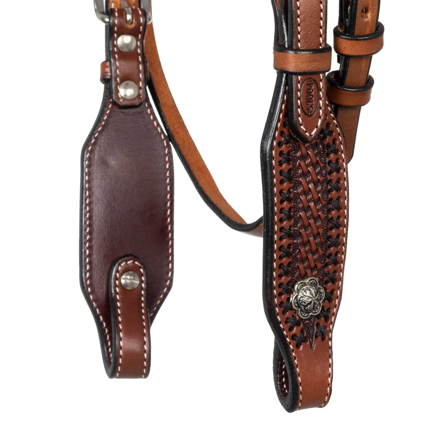 Pool's futurity western bridle with braided browband PLH01021