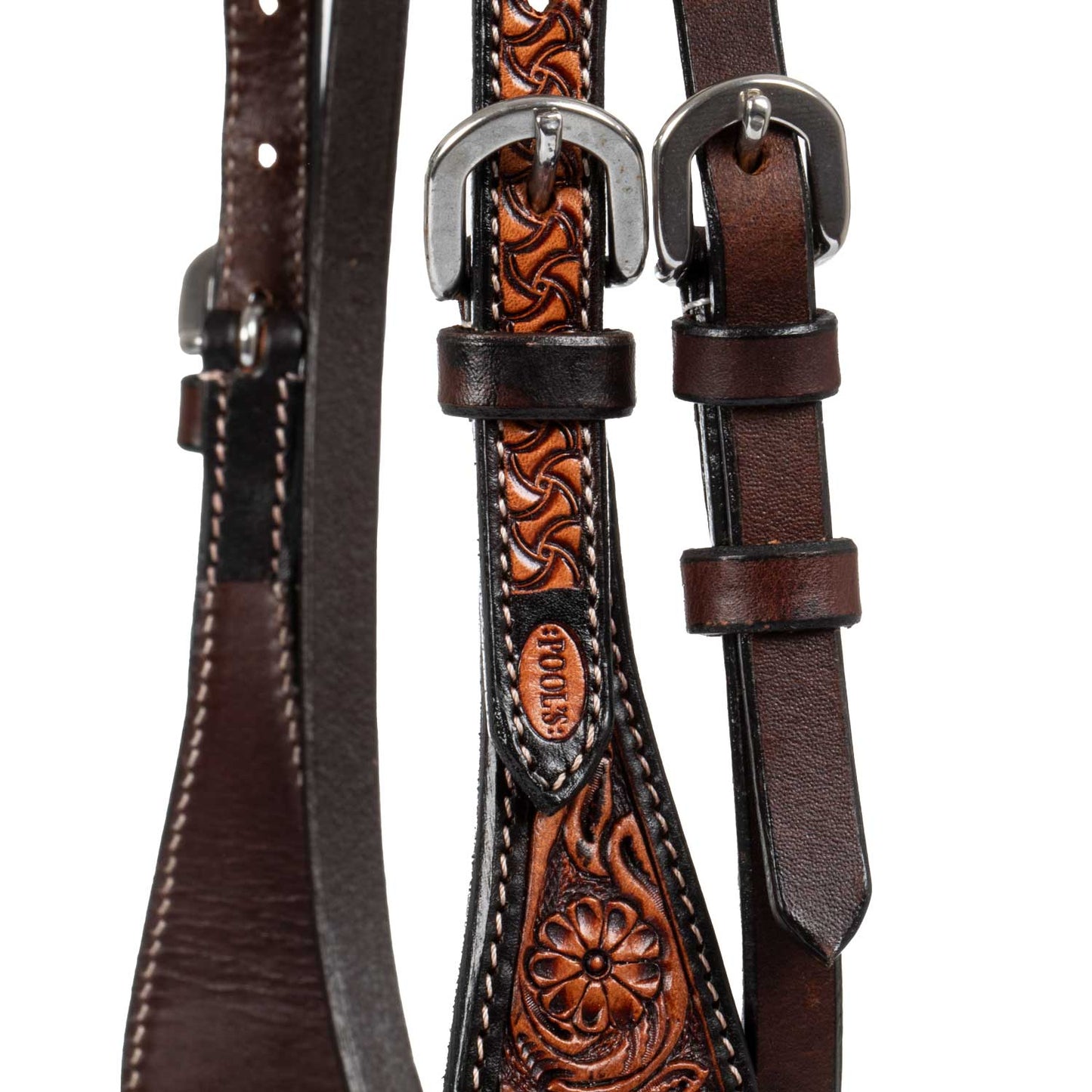 Pool's western headstall flower tooling PLH01032
