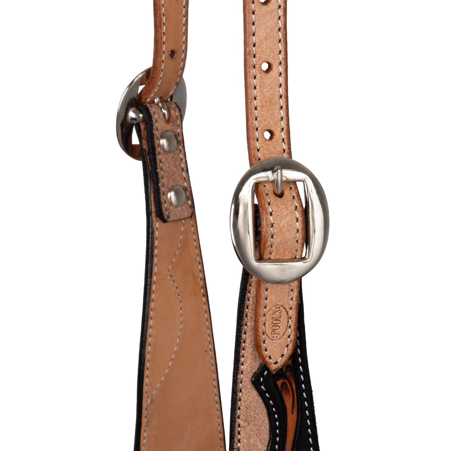 Pool's one ear western bridle dark floral tooling PLH01035