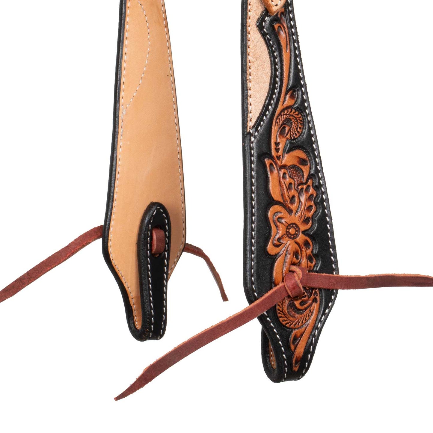 Pool's one ear western bridle dark floral tooling PLH01035
