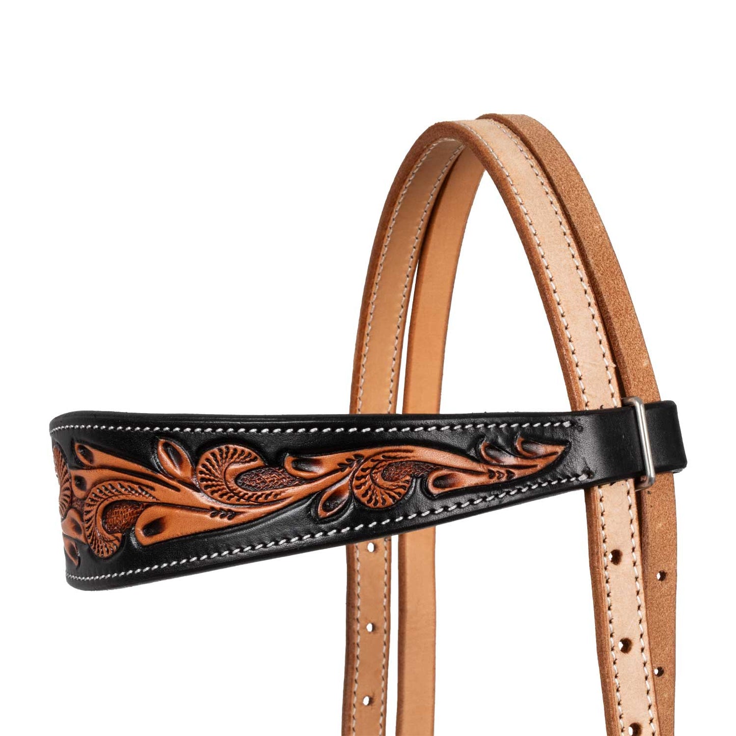 Pool's western bridle dark floral tooling PLH01036