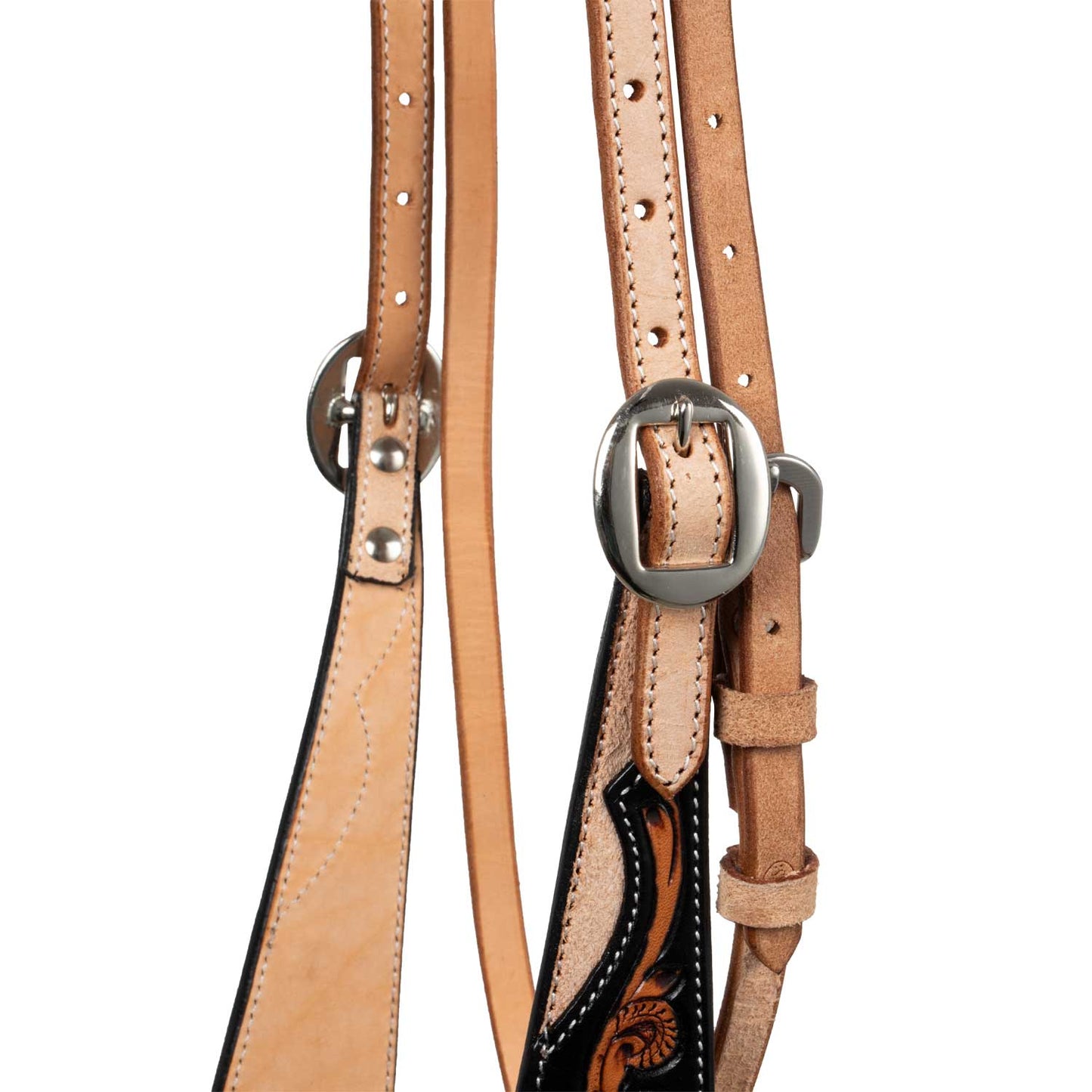 Pool's western bridle dark floral tooling PLH01036