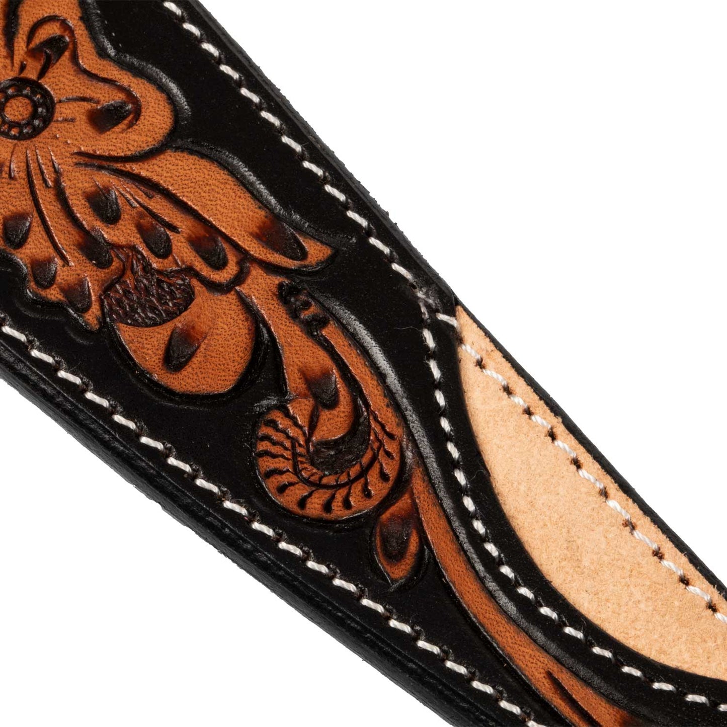 Pool's western reins dark floral tooling PLH01038