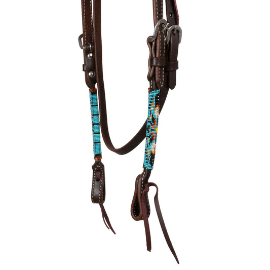 Pool's navajo sky beaded oiled western bridle PLH01043