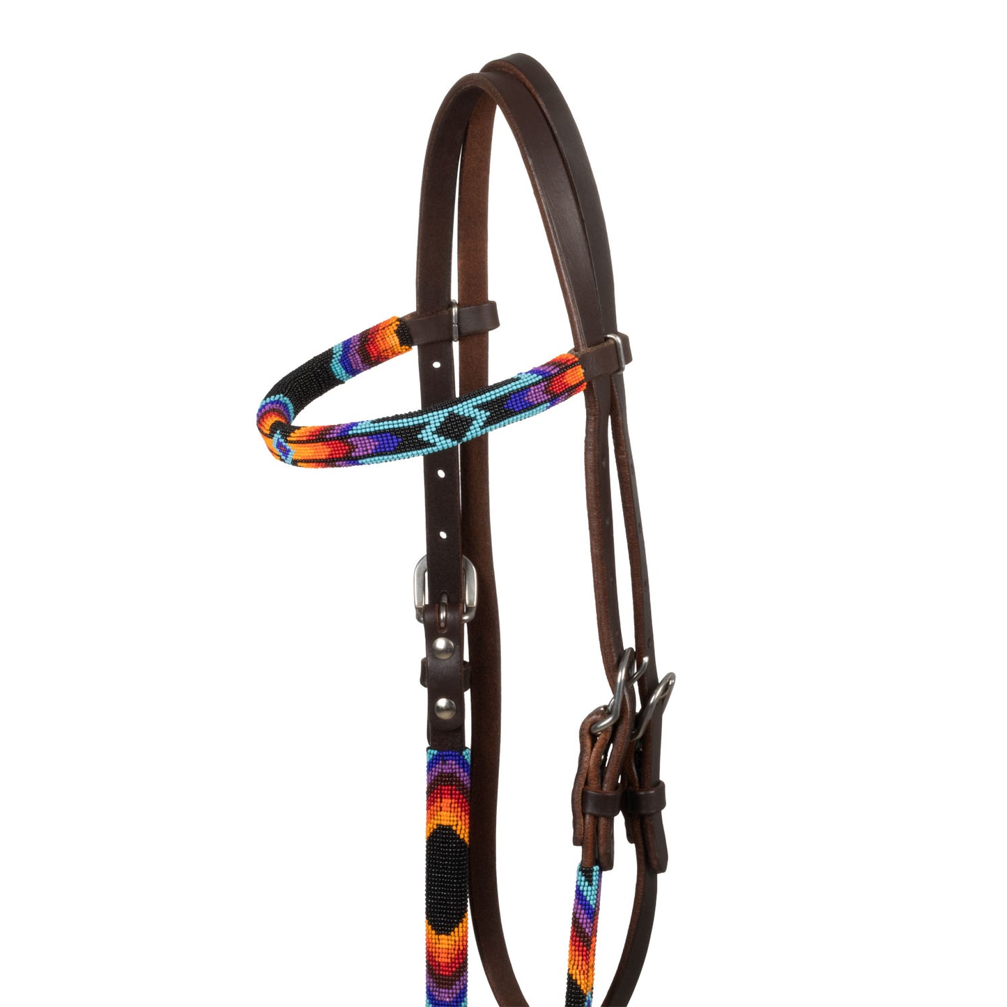 Pool's serape beaded oiled western bridle PLH01045
