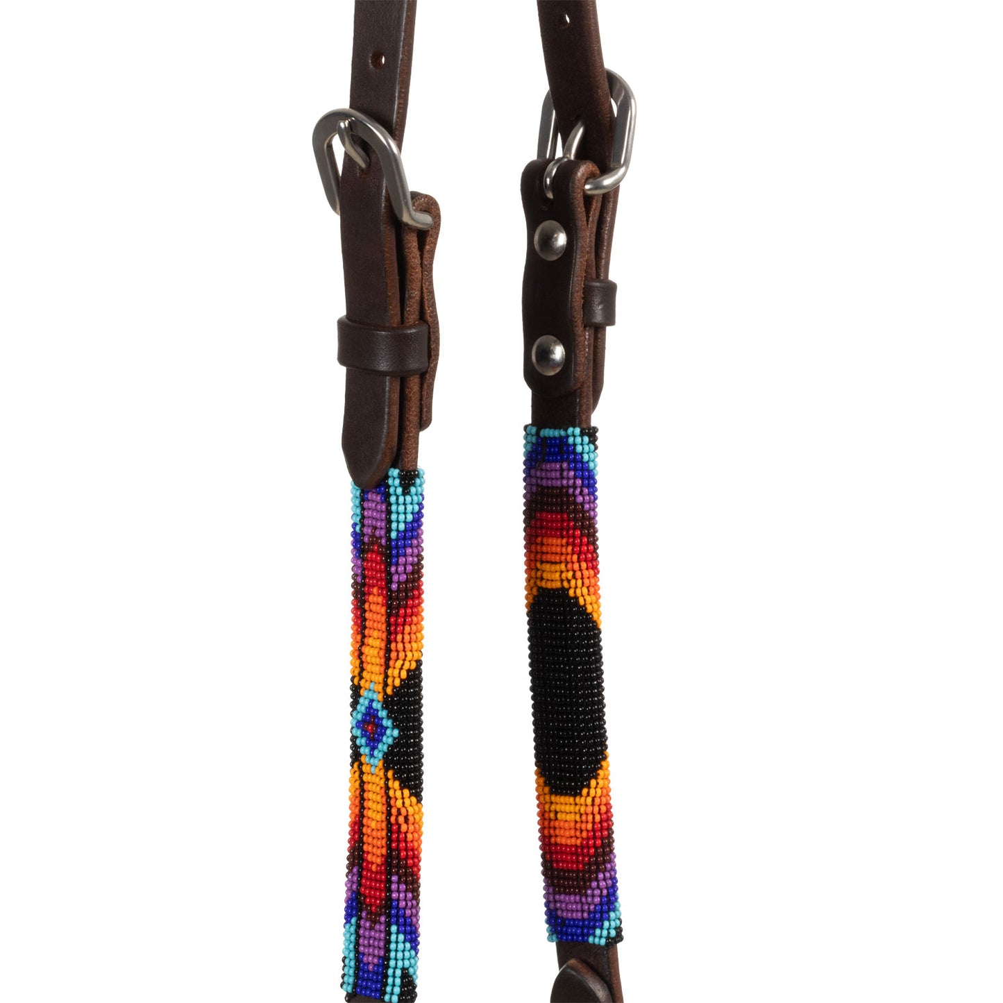 Pool's serape beaded oiled wester one ear bridle PLH01046