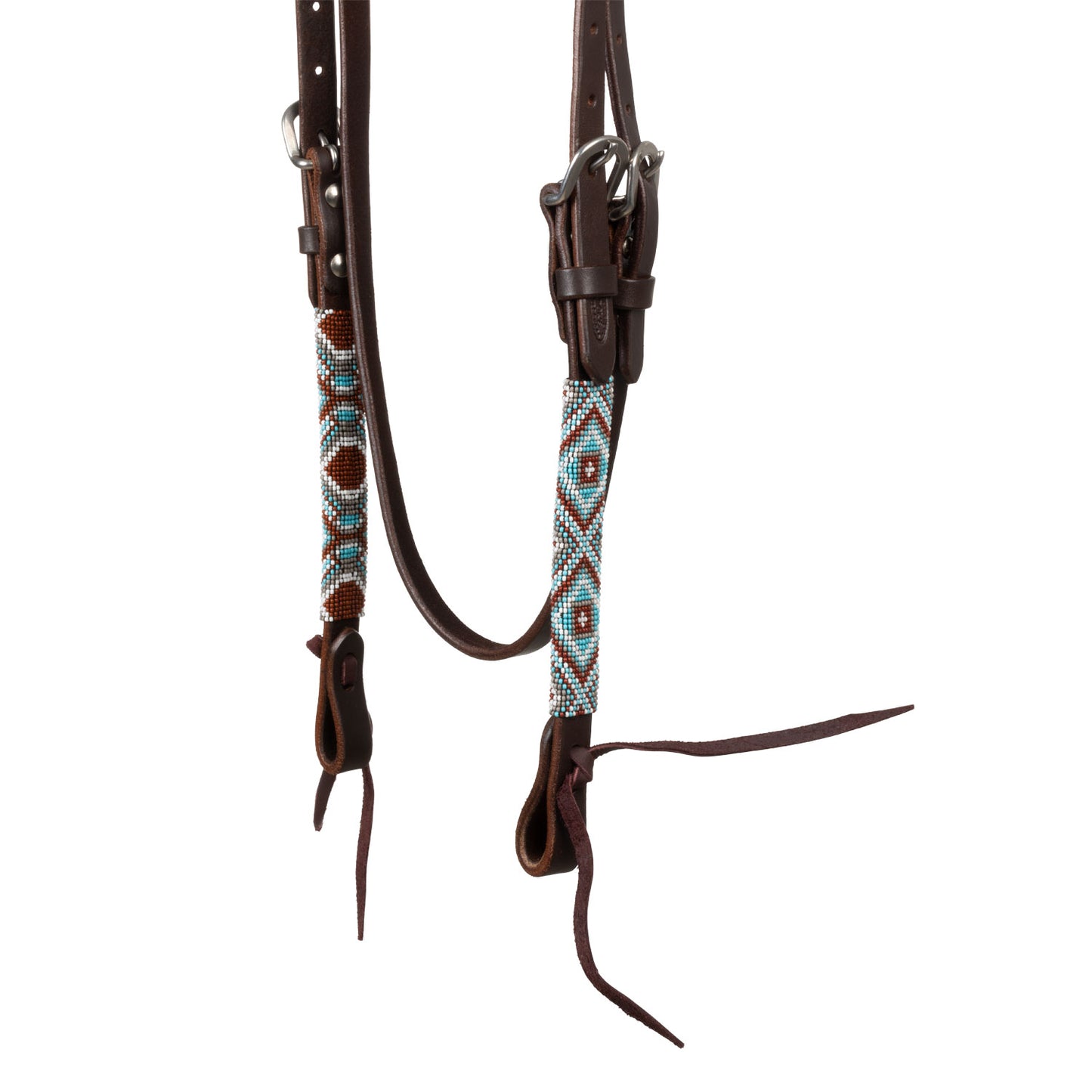 Pool's diamonds beaded oiled western bridle PLH01047