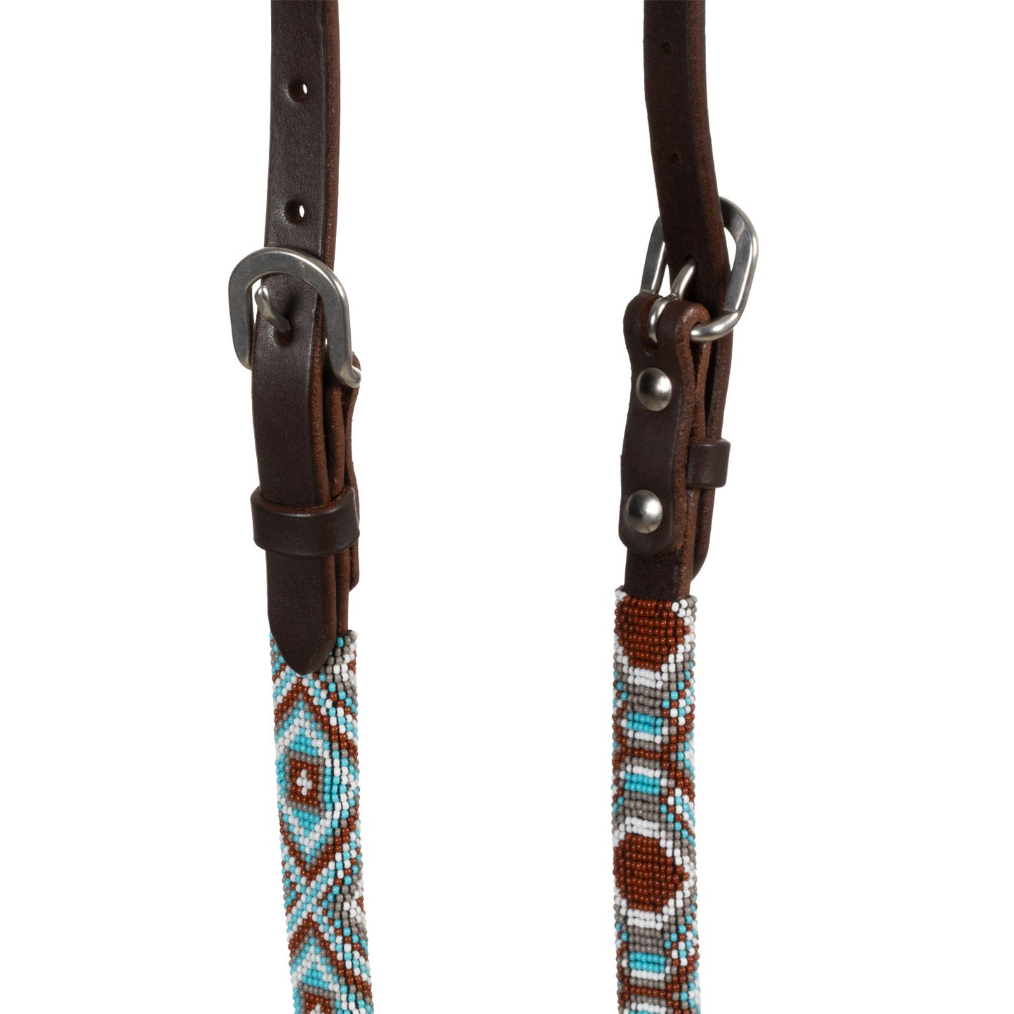 Pool's diamonds beaded oiled western one ear bridle PLH01048