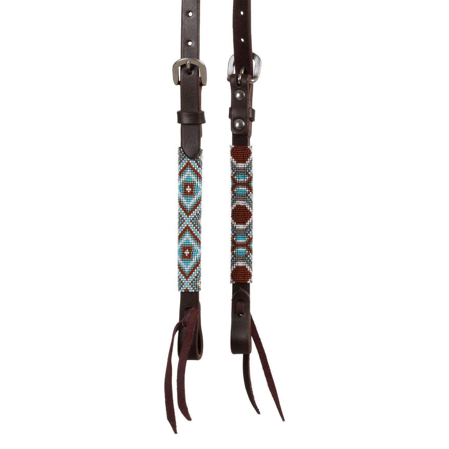 Pool's diamonds beaded oiled western one ear bridle PLH01048