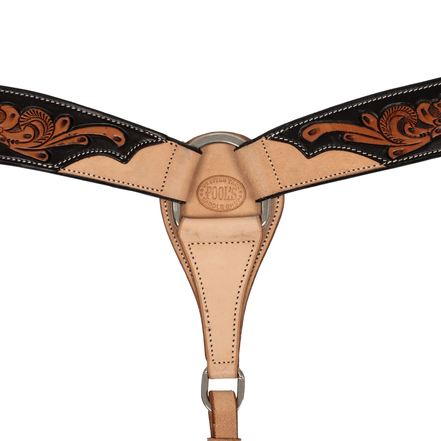 Pool's western breastcollar dark floral tooling PLH02017