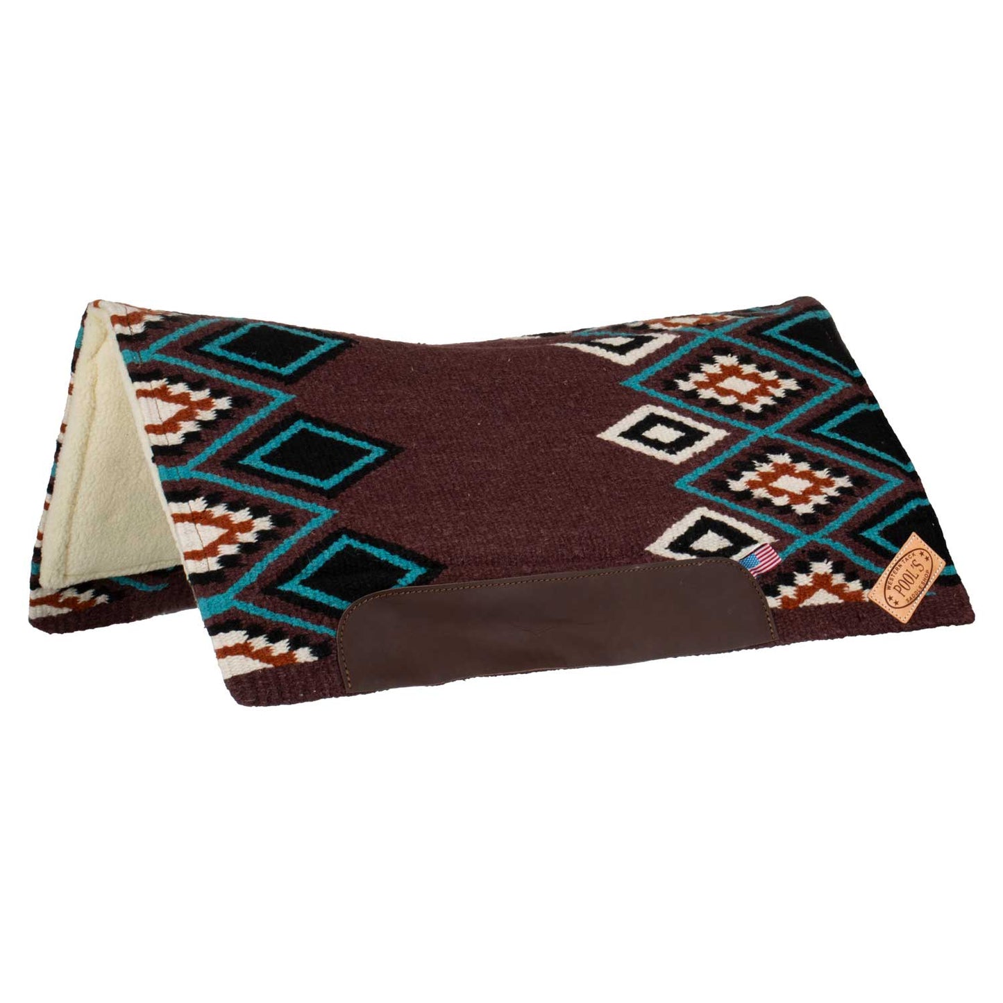 Pool's contoured western saddle pad with wool padding PLH09001
