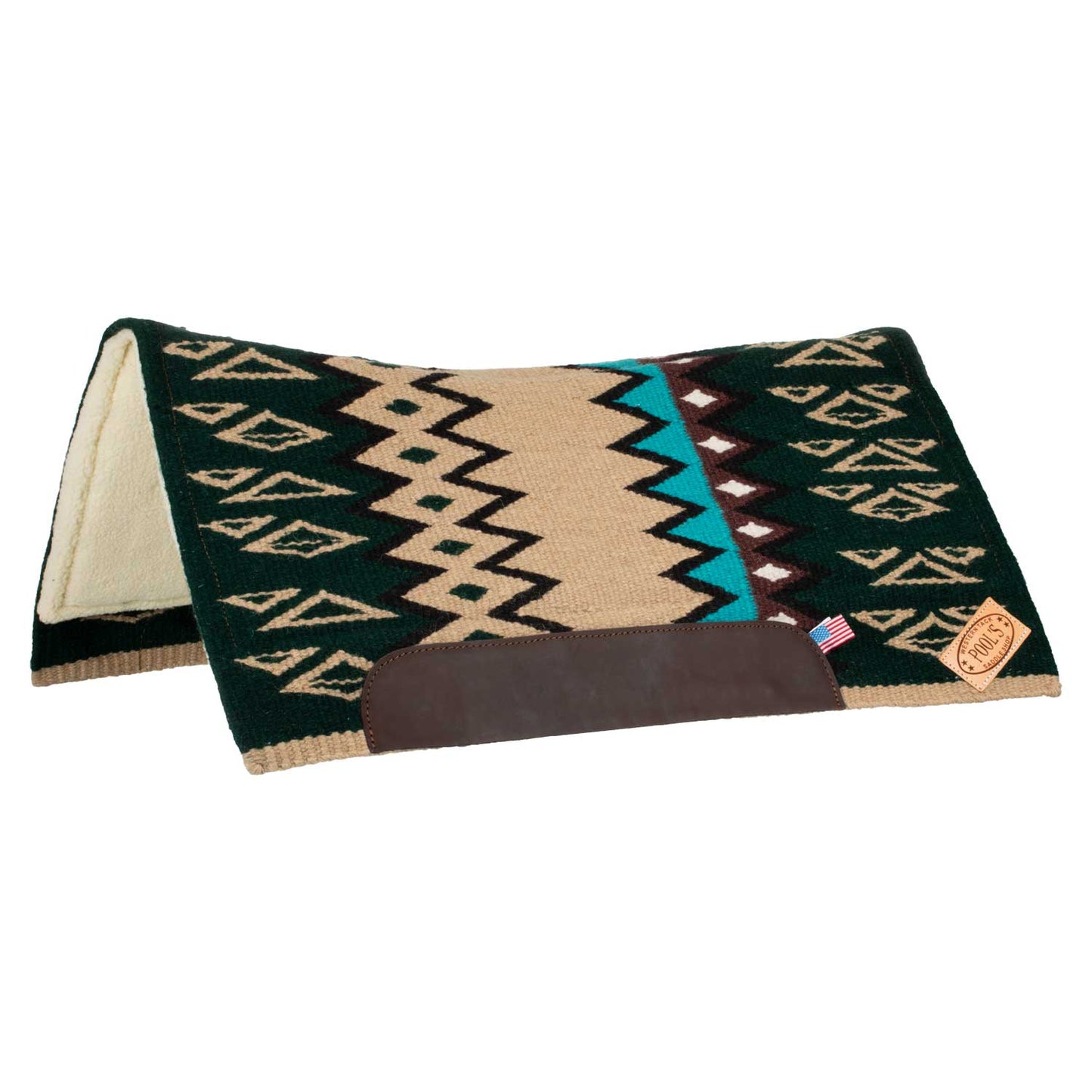 Pool's contoured western saddle pad with wool padding PLH09001