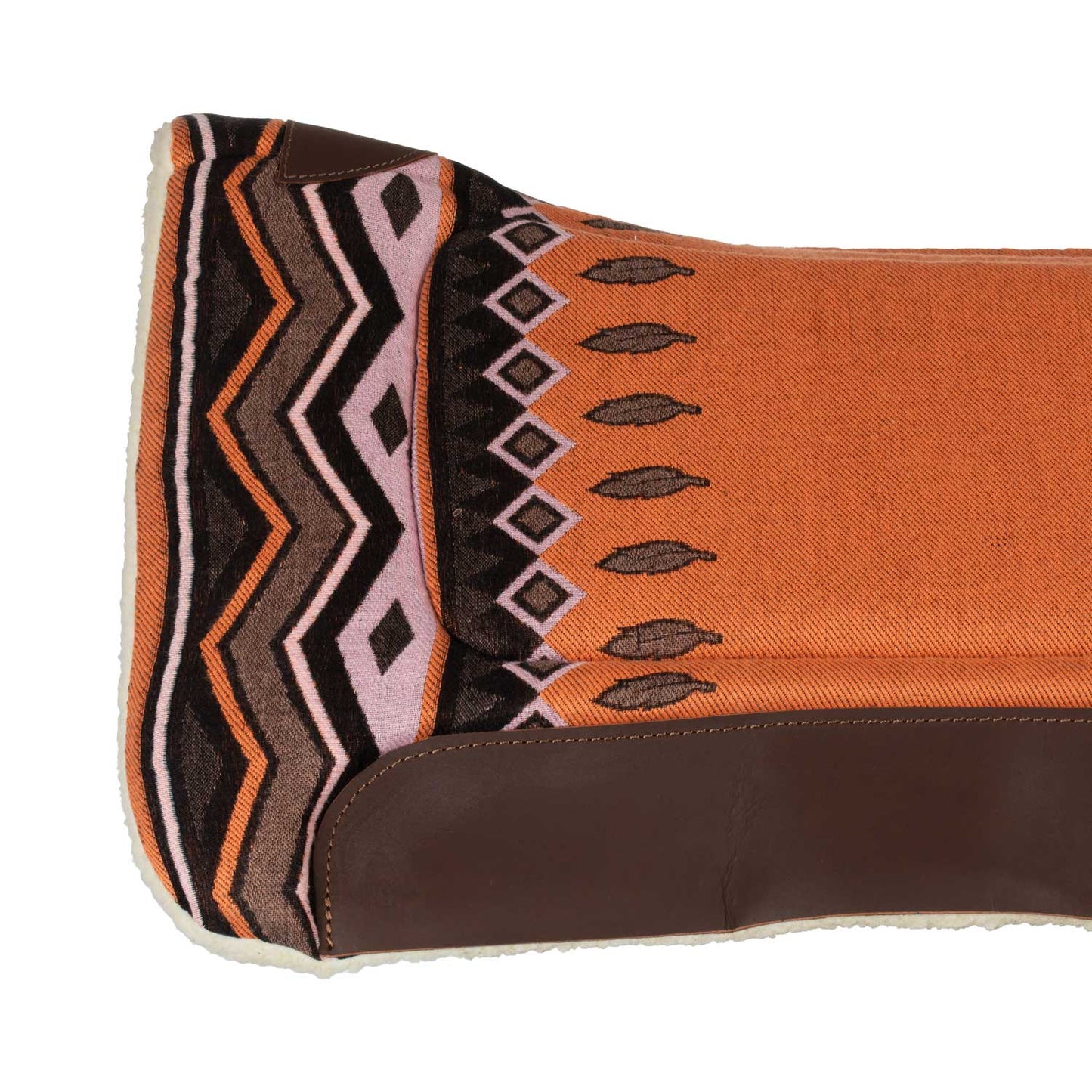 Pool's western saddle pad with leather inserts and synthetic wool padding PLH09006