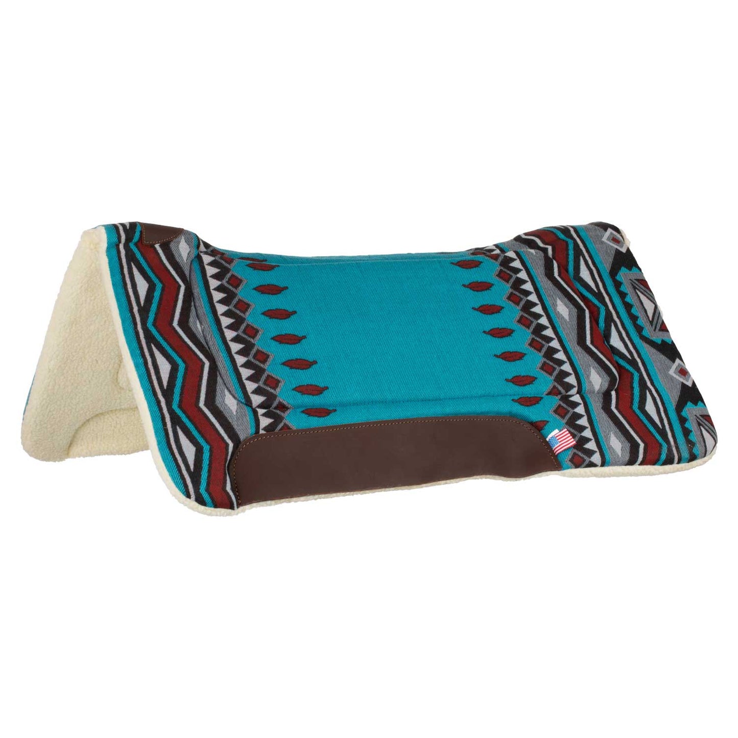 Pool's western saddle pad with leather inserts and synthetic wool padding PLH09006