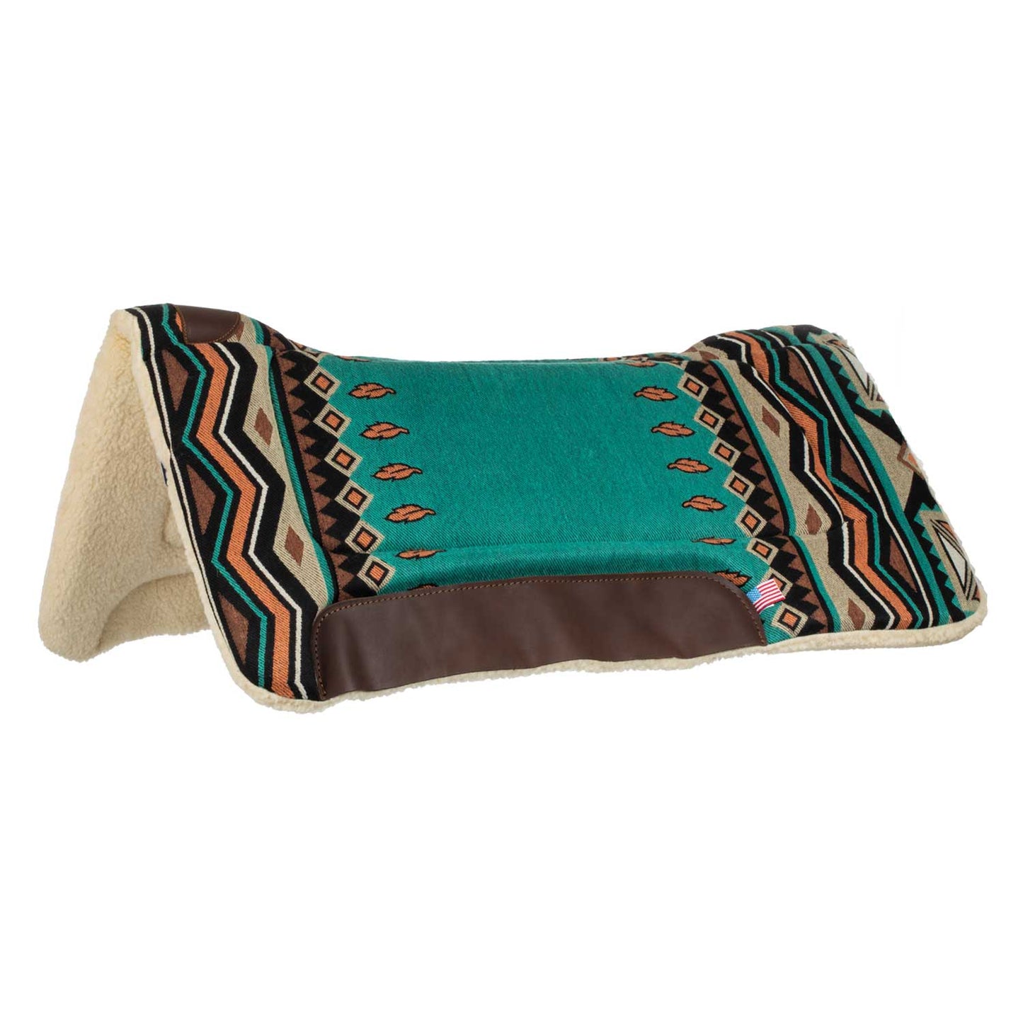 Pool's western saddle pad with leather inserts and synthetic wool padding PLH09006