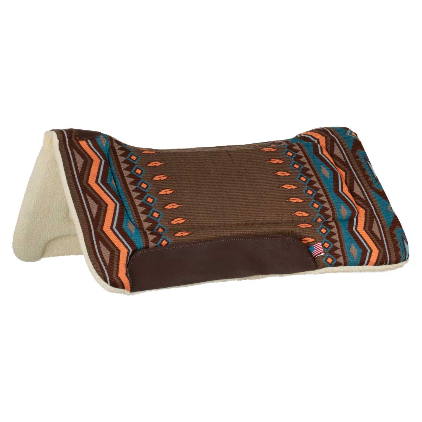 Pool's western saddle pad with leather inserts and synthetic wool padding PLH09006