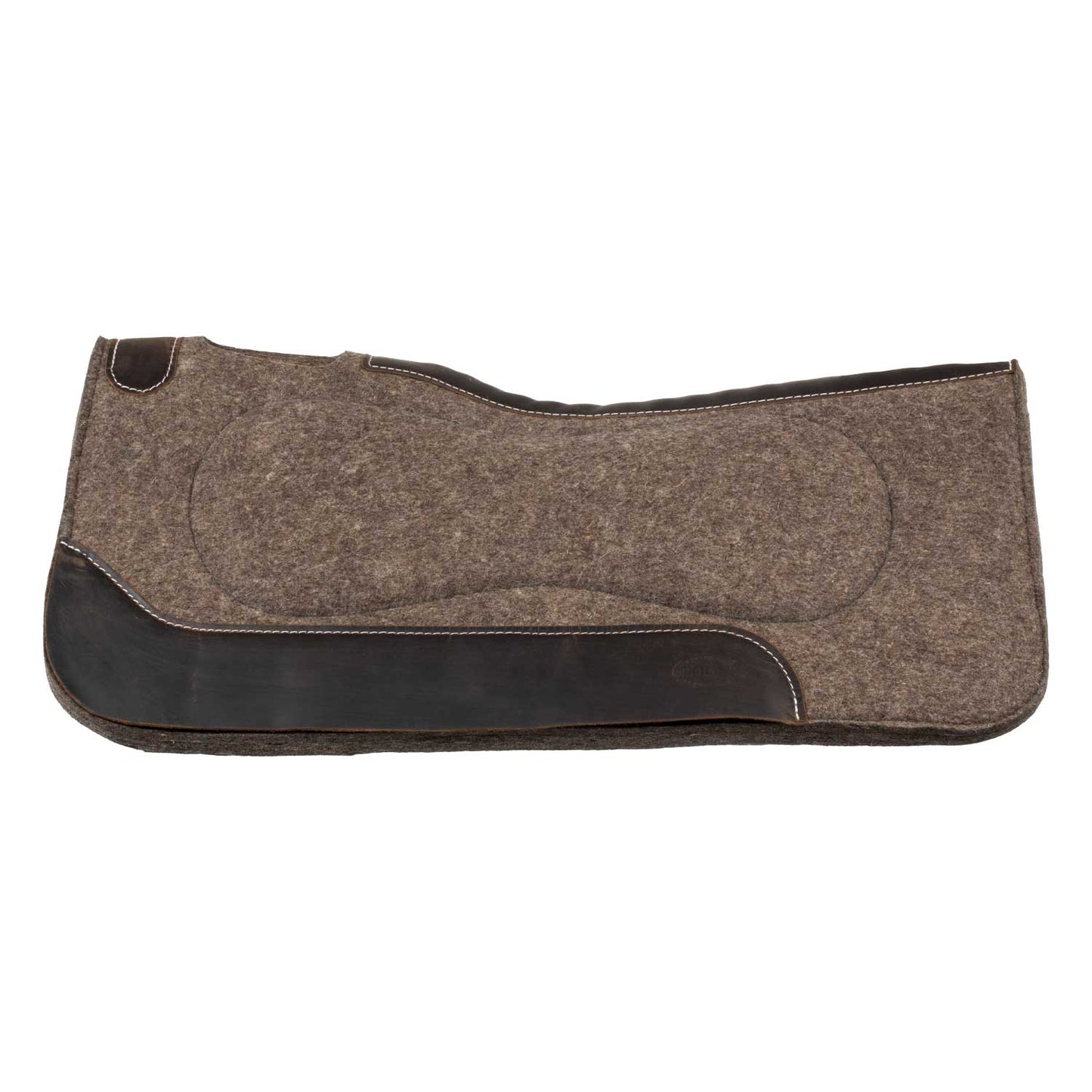 Pool's wool felt saddle pad with grain wear leather PLH09009