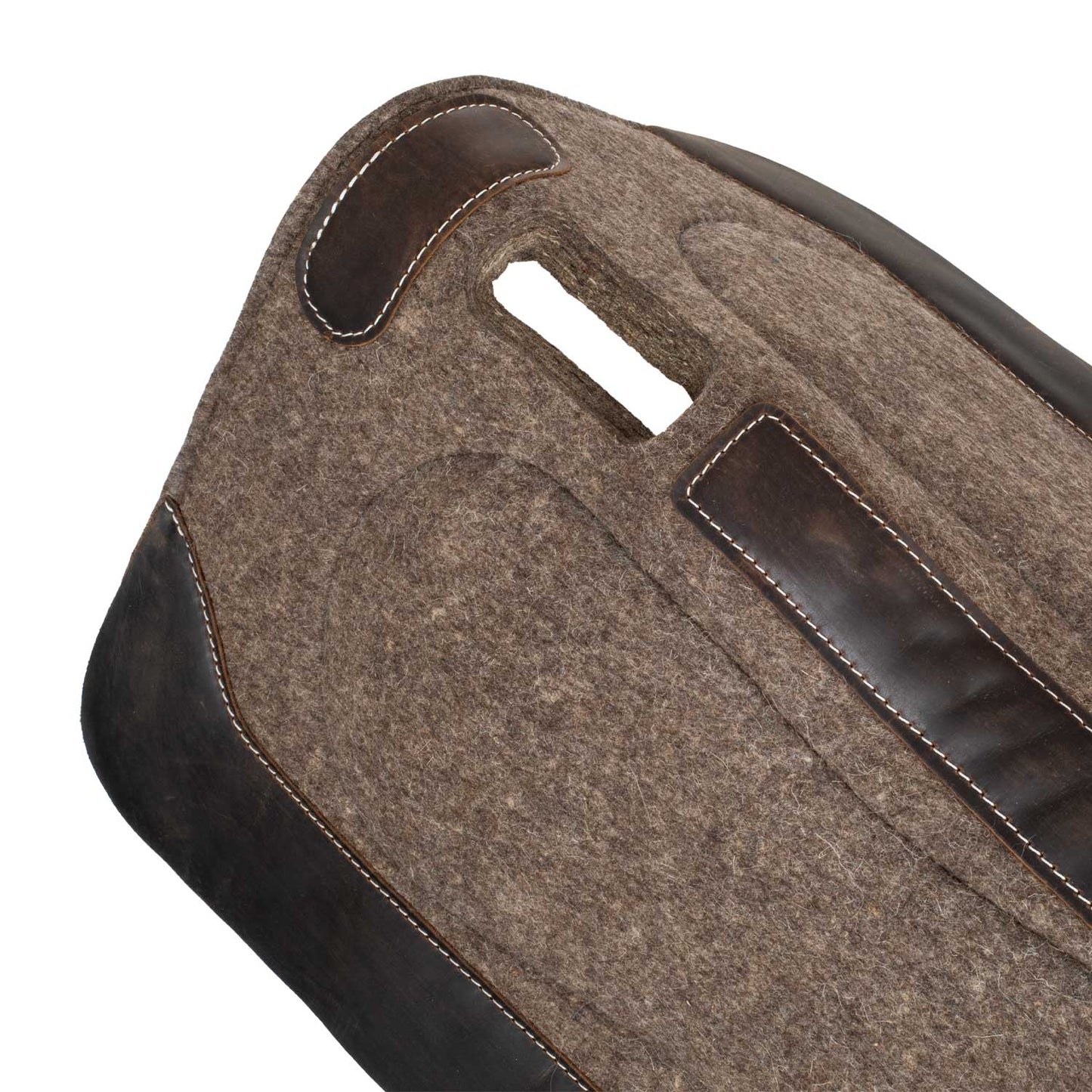 Pool's wool felt saddle pad with grain wear leather PLH09009