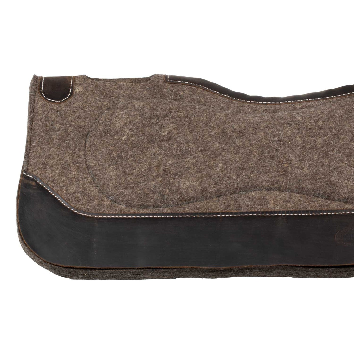 Pool's wool felt saddle pad with grain wear leather PLH09009