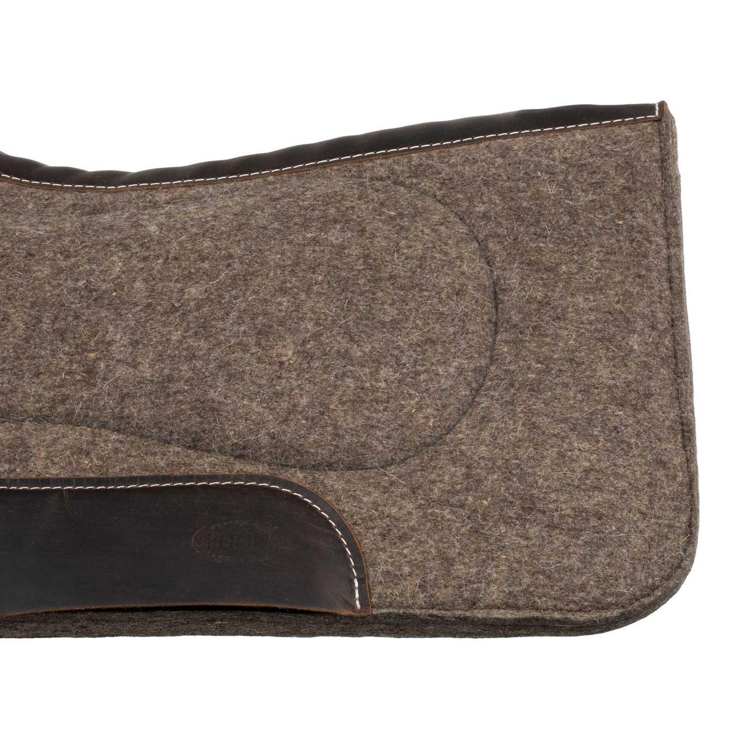 Pool's wool felt saddle pad with grain wear leather PLH09009