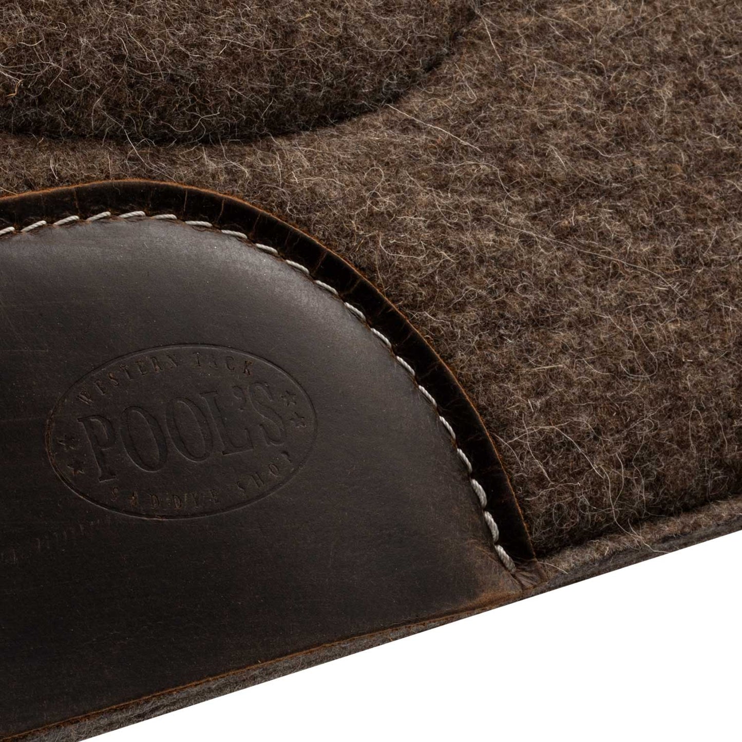 Pool's wool felt saddle pad with grain wear leather PLH09009