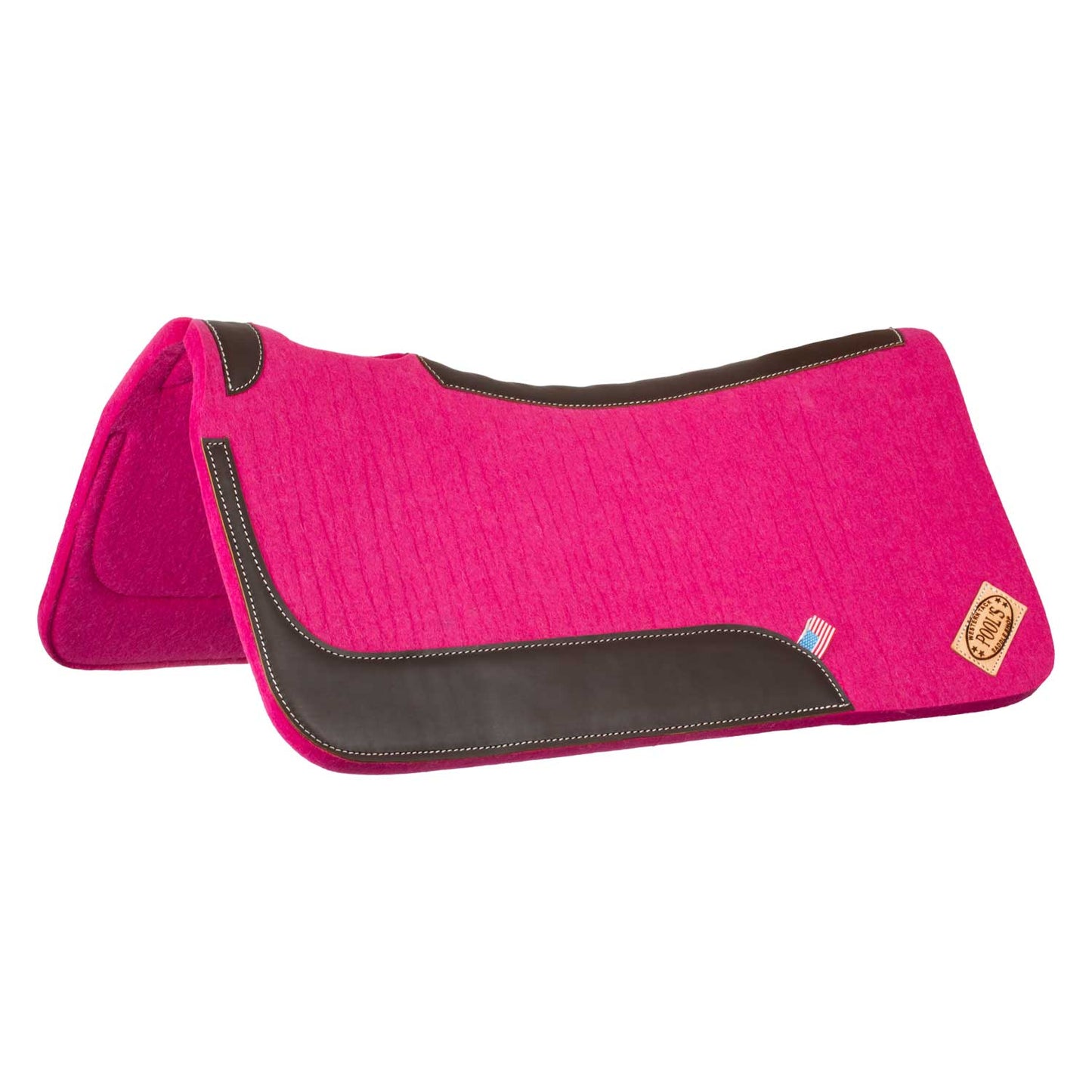 Pool's western felt saddle pad with leather inserts PLH09015