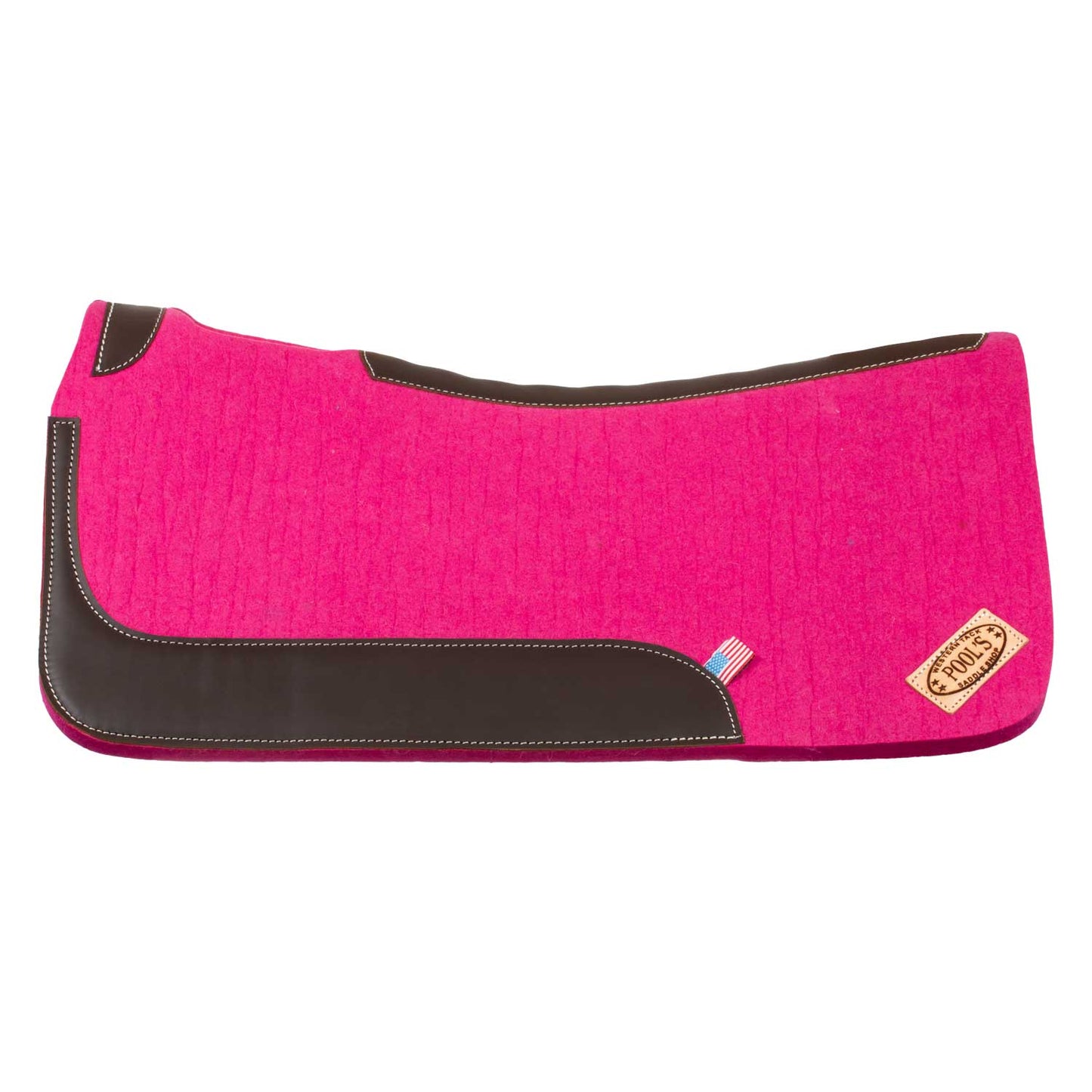 Pool's western felt saddle pad with leather inserts PLH09015