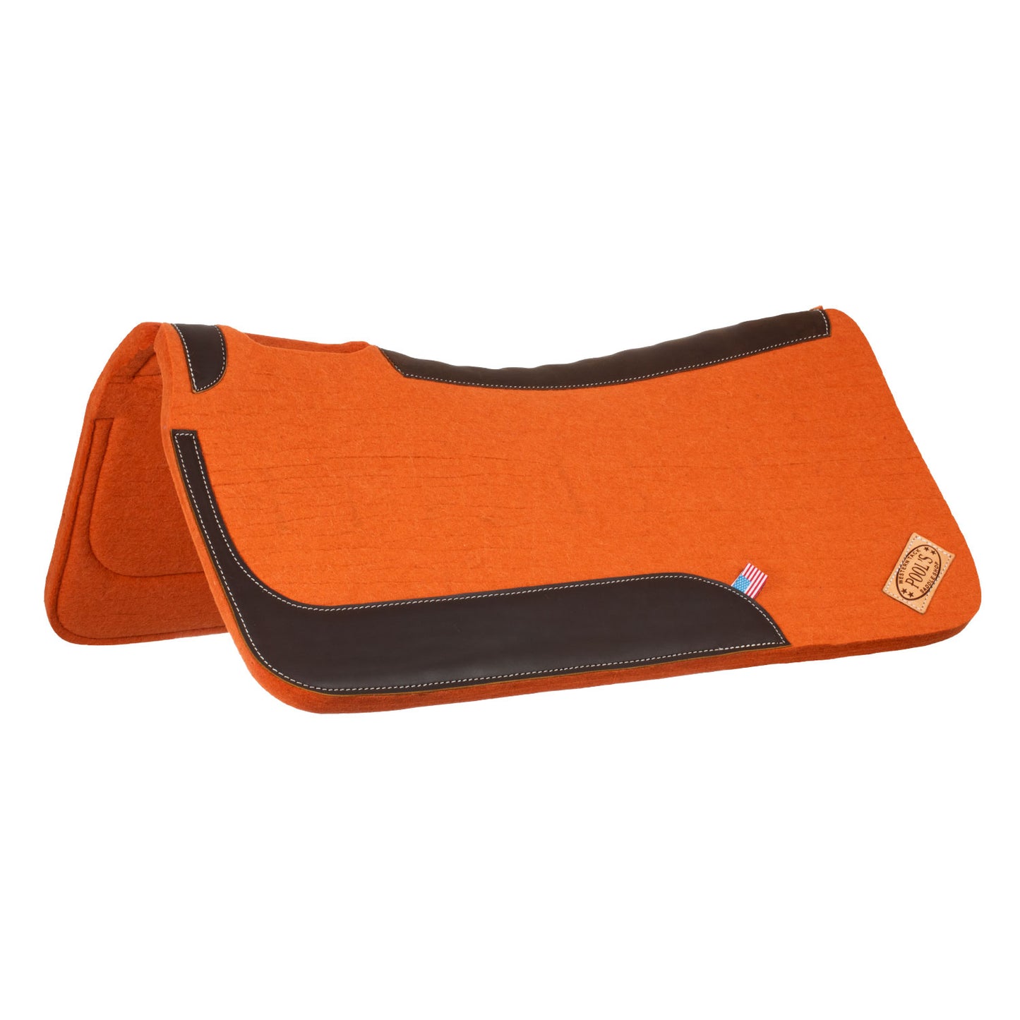 Pool's western felt saddle pad with leather inserts PLH09015
