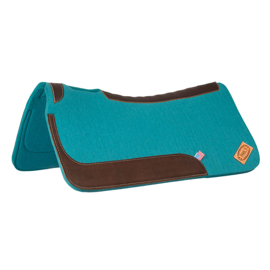 Pool's western felt saddle pad with leather inserts PLH09015