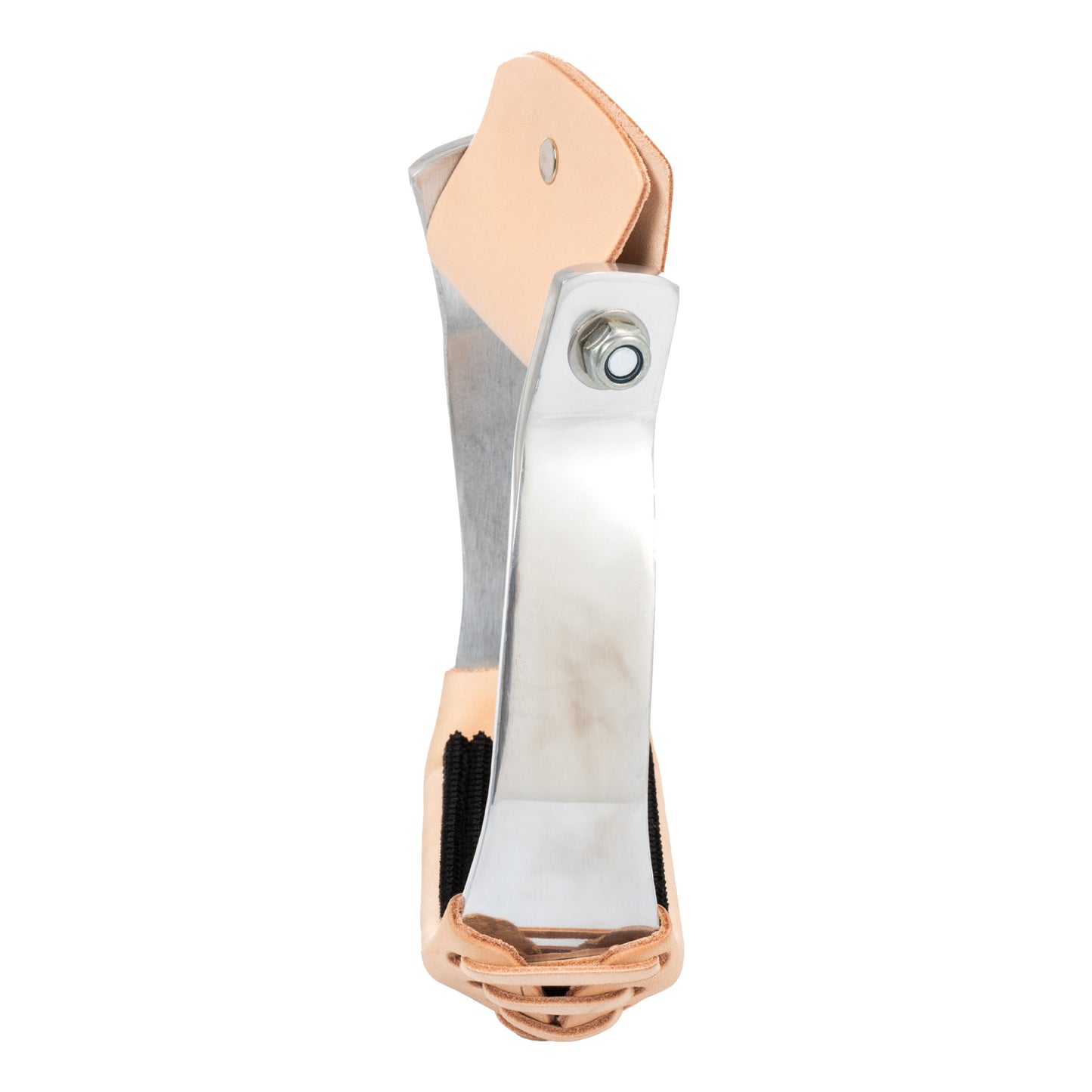 Pool's barrel stirrups with leather coated tread PLH10003