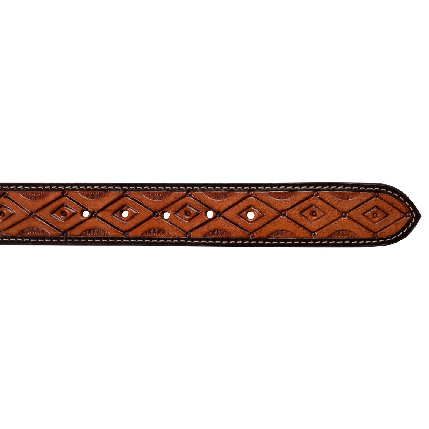 Pool's unisex western beaded leather belt and brass buckle PLU03003