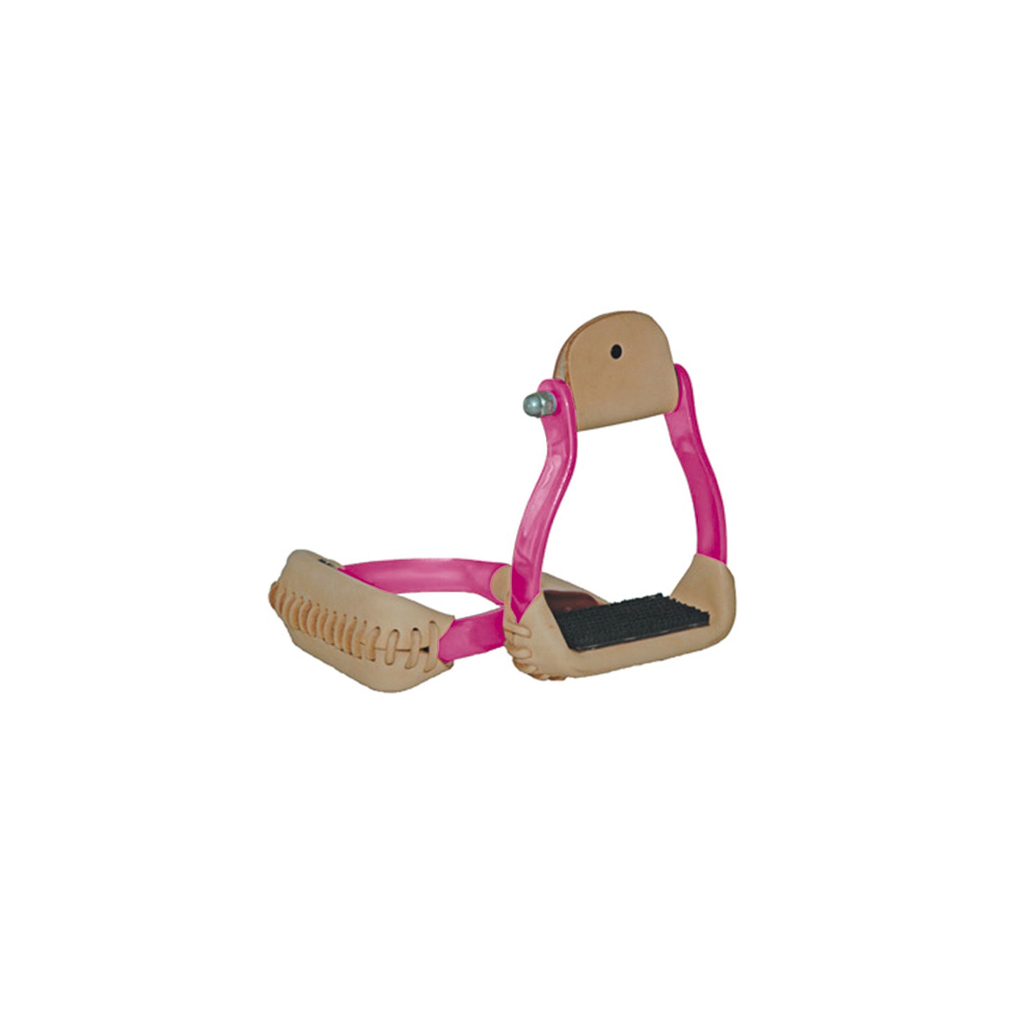 Pool's colored aluminium barrel western stirrups with antislip footboard VA00331