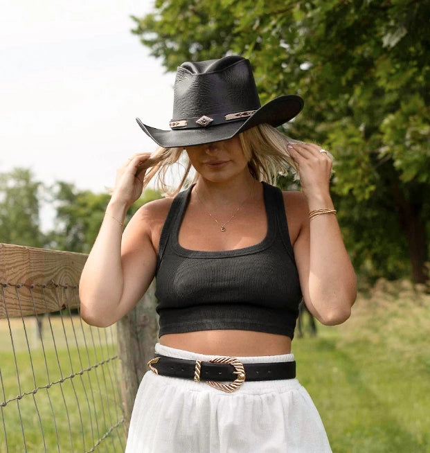 American hat makers Badlands | Buffalo Leather Cowboy Hat